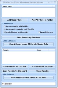 MS Word Word Count & Frequency Statistics Software screenshot